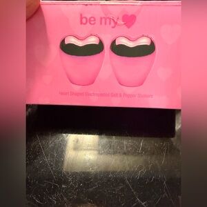 Be My Heart-Shaped Pink Salt & Pepper Shaker Set